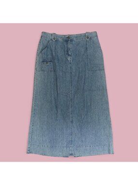 90s denim cottagecore prairie western jean skirt